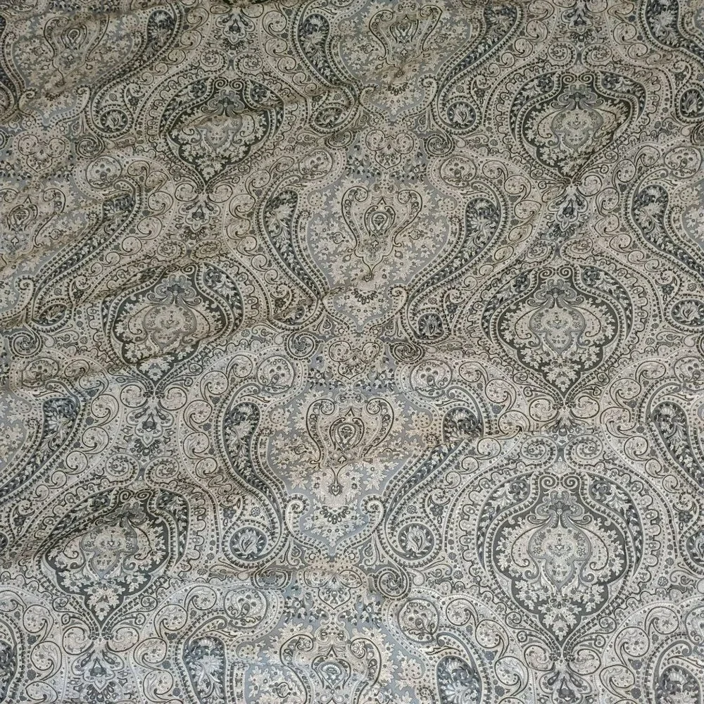 Ralph Lauren Queen / Full Reversible Comforter Blue Paisley Stripes 100% Cotton